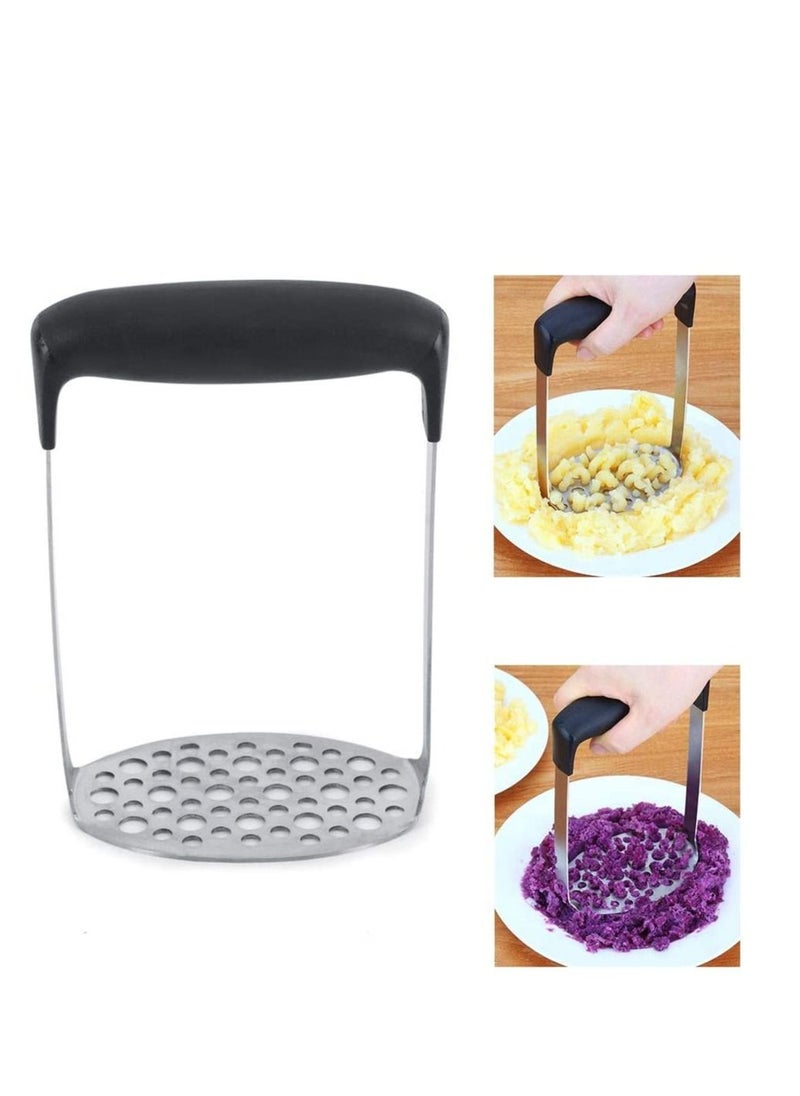 Generic - Potato Masher with Fine Mesh Platter and Ergonomic Horizontal Handle and Multi-Function Vegetable Peeler, Potato Stainless Steel Grinder for Mashed Potatoes - Image 1