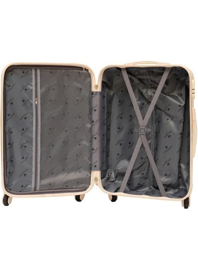 Royal Travel 5-Piece Contemporary Design Hardshell Luggage Set, Lightweight Travel Trolley Bags with 360° Spinner Wheels & Secure Lock, Beige - Image 2