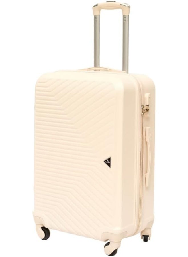 Royal Travel 5-Piece Contemporary Design Hardshell Luggage Set, Lightweight Travel Trolley Bags with 360° Spinner Wheels & Secure Lock, Beige - Image 5