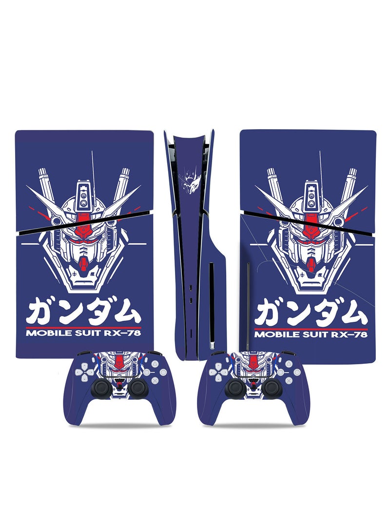 Excefore Skin for PlayStation 5 Slim Disc Version, Sticker for PS5 Vinyl Decal Cover for Playstation 5 Controller, Full Wrap Skin Protective Film Sticker Compatible with PS5 Slim Disk Edition (F) - Image 1