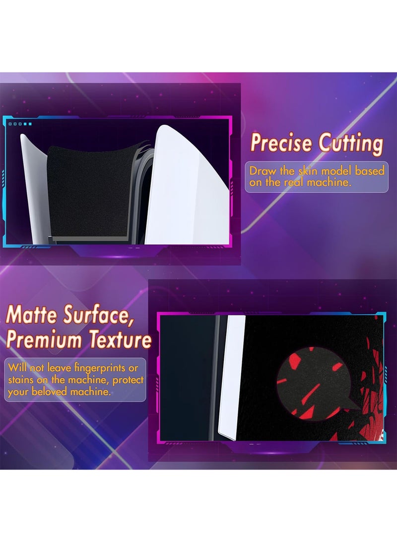 Excefore Skin for PlayStation 5 Slim Disc Version, Sticker for PS5 Vinyl Decal Cover for Playstation 5 Controller, Full Wrap Skin Protective Film Sticker Compatible with PS5 Slim Disk Edition (F) - Image 3