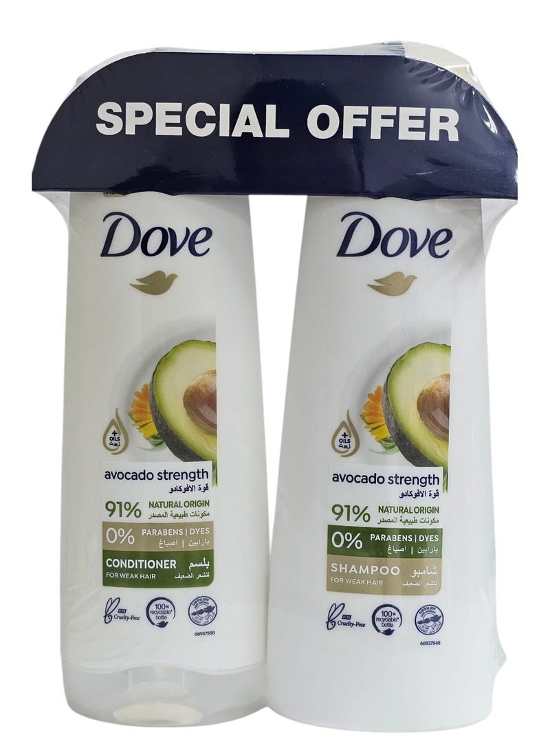 دوف شامبو وبلسم دوف 2×1 قوة الأفوكادو بمكونات طبيعية 91% خالية من البارابين والأصباغ 400+320مل