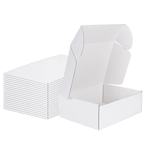 MEBRUDY 12x9x4 Shipping Boxes, 20 Pack White Literature Mailer Corrugated Cardboard Box for Small Business Mailing Packaging - Image 1