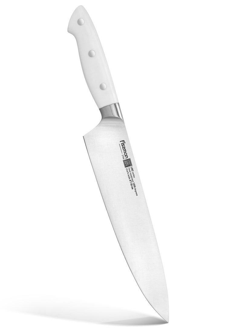 Fissman 8''Chef Knife Kitchen Knife Ultra Sharp, German X50Cr15MoV Stainless Steel Knife Linz Series | Professional Well-Balanced Kitchen Knife | White ABS Ergonomic Handle for Kitchen, Restaurant  - Image 1