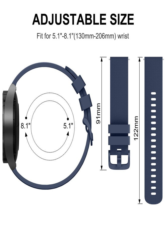 Vanjua 22mm Watch Bands Quick Release Replacement Wristband, 4 Pack Soft Silicone Waterproof Sport Straps Band for Men Women - Image 4