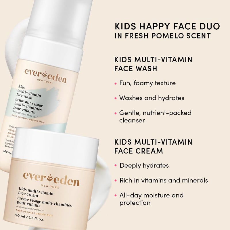 Evereden Kids Travel Essentials Set: Clean & Vegan 5-Piece Skin Care Travel Set for Kids | Body Wash, Lotion, Face Wash, Cream, 2-in-1 Shampoo & Conditioner | TSA-approved | Stocking Stuffers for Kids - Image 3