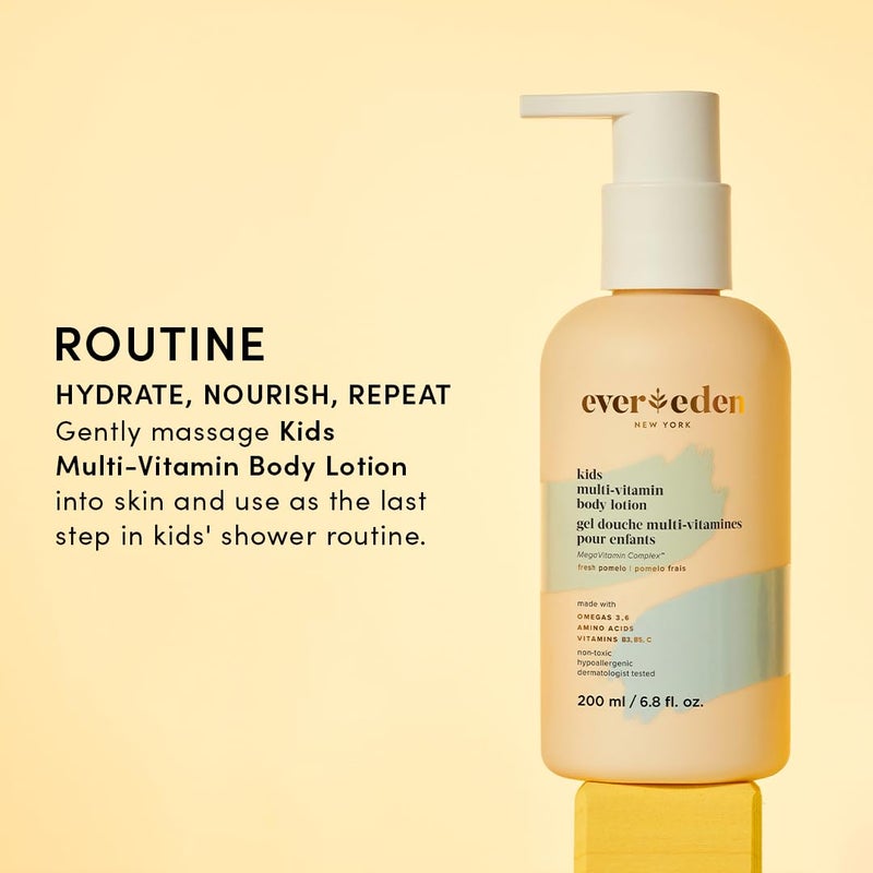 Evereden Kids Travel Essentials Set: Clean & Vegan 5-Piece Skin Care Travel Set for Kids | Body Wash, Lotion, Face Wash, Cream, 2-in-1 Shampoo & Conditioner | TSA-approved | Stocking Stuffers for Kids - Image 5