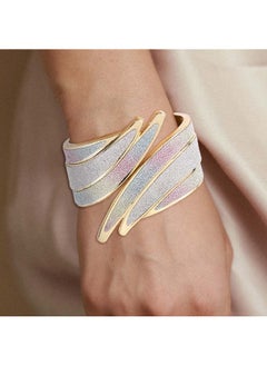 ELABEST Stylish Alloy Bracelet Cuff Bracelets Stretch Bracelets Wing Bracelets Sparkly Hand Chain Wedding Parties Jewelry Accessories For Women (Silver)  - Image 3