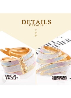 ELABEST Stylish Alloy Bracelet Cuff Bracelets Stretch Bracelets Wing Bracelets Sparkly Hand Chain Wedding Parties Jewelry Accessories For Women (Silver)  - Image 4