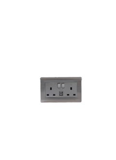 milano Milano 13A 2 Gang Socket With Neon with USB B/B 