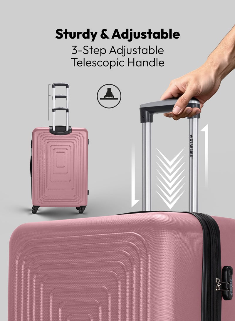 ستارجولد مجموعة أمتعة من 4 قطع، حقيبة سفر صلبة من مادة ABS مع سحاب قابل للتمدد، وعجلات دوارة 360 درجة، وقفل رقمي، وحقيبة سفر خفيفة الوزن بعجلات - Image 5