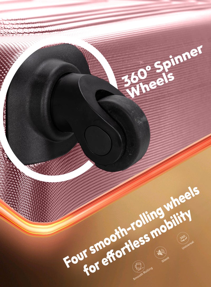 ستارجولد مجموعة أمتعة من 4 قطع، حقيبة سفر صلبة من مادة ABS مع سحاب قابل للتمدد، وعجلات دوارة 360 درجة، وقفل رقمي، وحقيبة سفر خفيفة الوزن بعجلات - Image 3