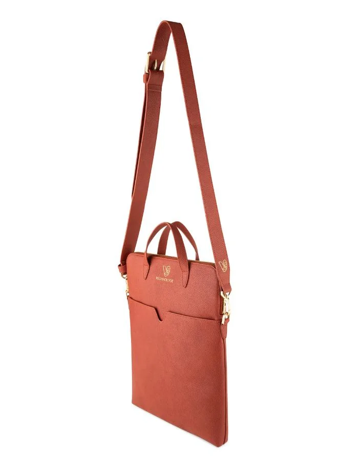 فيجانولوجي Jupiter Laptop Bag 16" in Brown Made From 16 Recycled Bottles