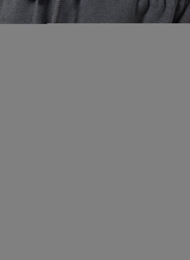 Kids Grey Cotton Graphic Print Joggers