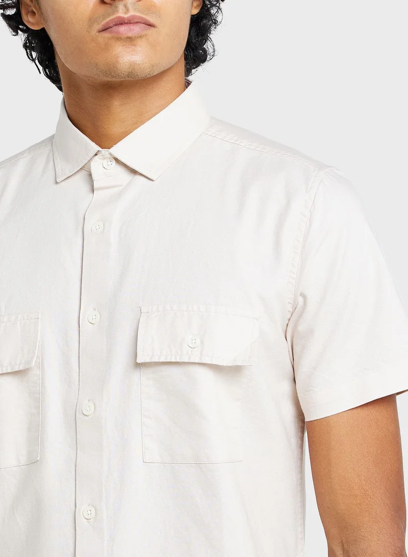 سفنتي فايف Men Classic Slim Fit Opaque Pure Cotton Casual Shirt