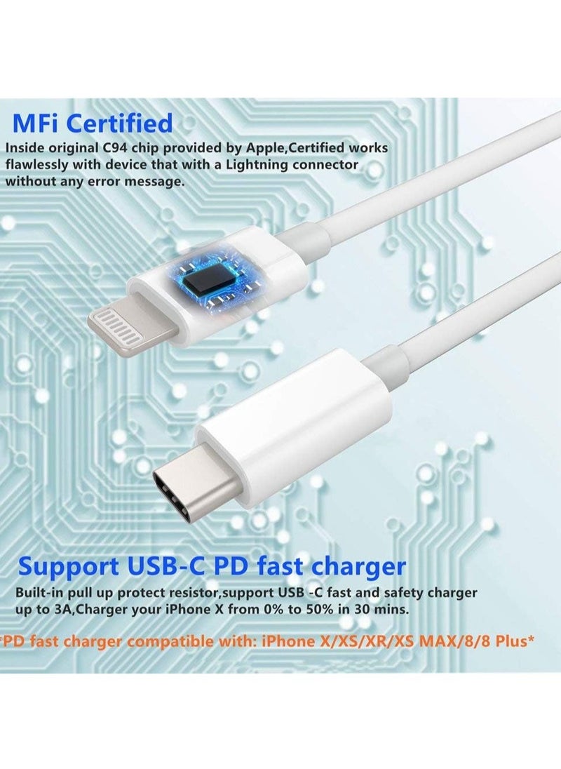 ELTRAZONE USB C to Lightning Cable 6.6ft [Apple MFi Certified] PD Fast Charging and Hi-speed Syncing Cord Compatible with iPhone X/XS/XR/XS MAX/8/8 Plus,  - Image 2
