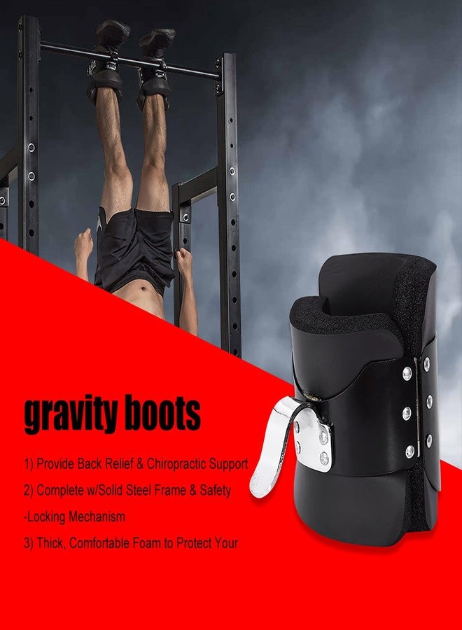 BORDSTRACT Anti Gravity Inversion Boots, Hang Up Boots for Stress Relief and Fitness, Solid Steel Frame for Ab Crunch, Abdominal Sit Up, Hooks Bar Therapy, Core Gym Fitness Exerciser - Image 2