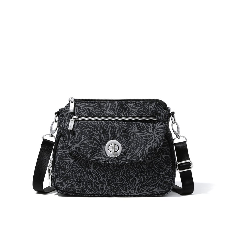 Baggallini Womens Calais Crossbody Bag Midnight Blossom