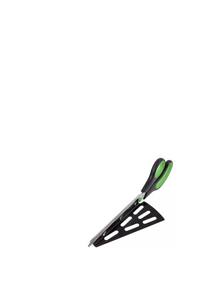 Rust-resistant pizza scissors with a wide plastic handle, or a metal pizza holder. - Image 1