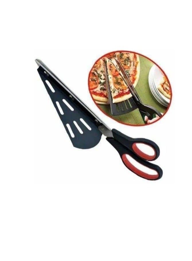 Rust-resistant pizza scissors with a wide plastic handle, or a metal pizza holder. - Image 2