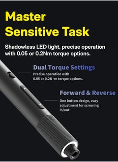HOTO Electric Precision Screwdriver ADV – HOTO 170 RPM, 25 S2 Steel Bits, Shadowless LED, Dual Torque Modes, Magnetic Storage, Anti-Slip Grip – Gray – QWLSA001  - Image 2