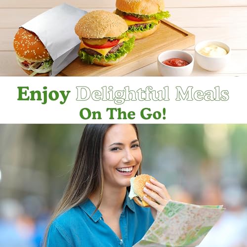 Regency Wraps Grease Resistant Snack Serving Bags, Foil Lined, Pack of 25 For Burgers, Sandwiches, Panini's, Pitas, Insulated to Keep food Warm - Image 4