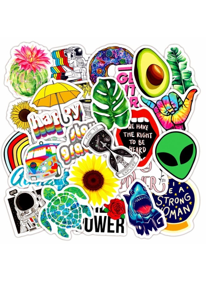 NIBEMINENT 50 Pcs Cool And Fresh Deco Kit Waterproof Stickers, High Definition Printing Bright Colors, Suitable for Laptop Skateboard Luggage Water Bottle Guitar DIY - Image 1