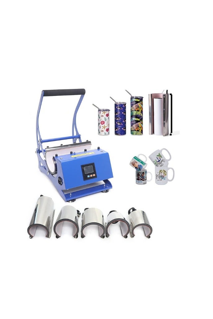 Kalon 6 in 1 Tumbler Heat Press Machine Mug Press Machine For Mug, Cup Bottle -Blue - Image 3