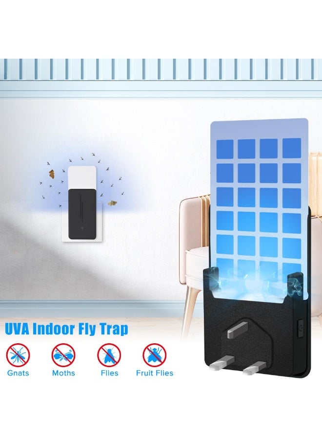 ياكيتر قاتل البعوض الإضافي ، مصيدة حشرات داخلية للذباب ، ذباب الفاكهة ، البعوض ، ماسك جاذب للأشعة فوق البنفسجية مع ضوء ليلي قابل للتعديل ، 2 جهاز + 10 قطع بطاقات (أسود) - Image 2