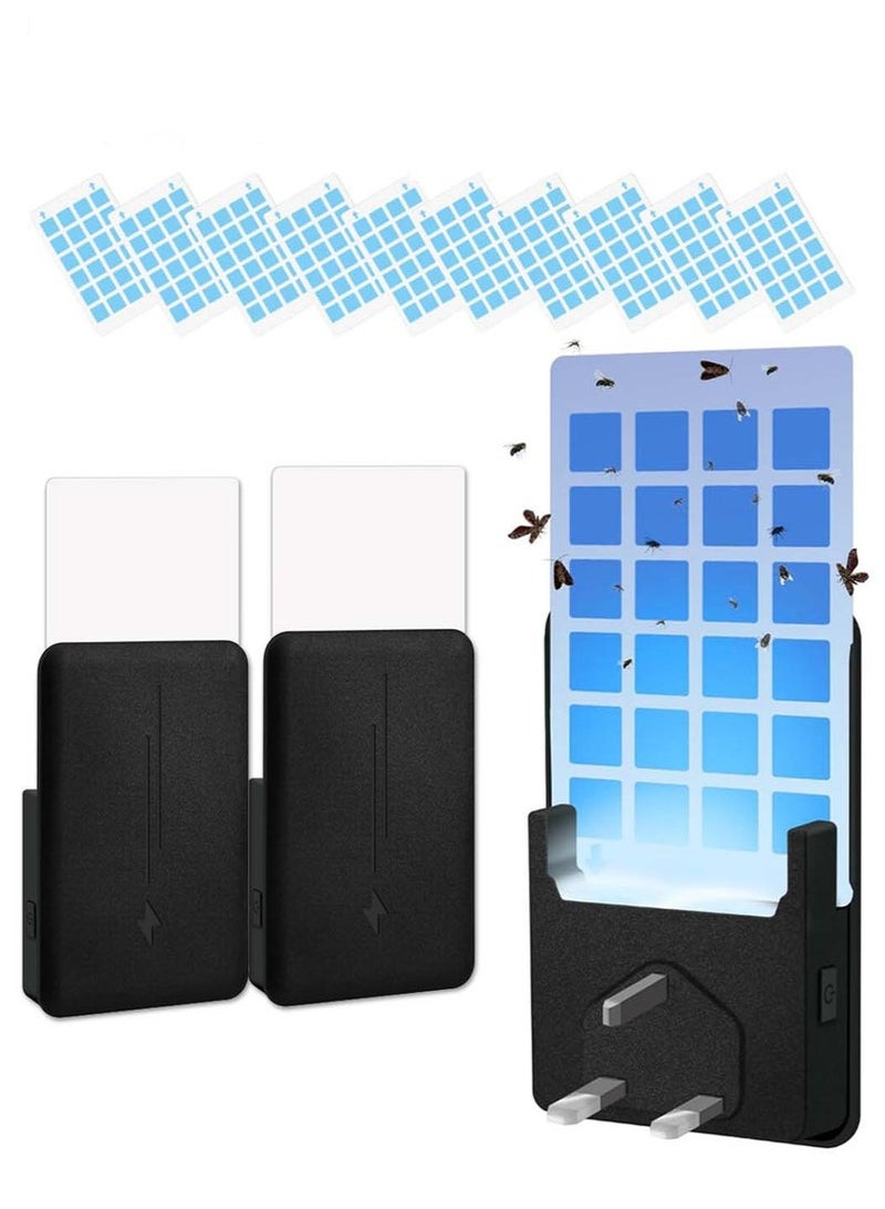 ياكيتر قاتل البعوض الإضافي ، مصيدة حشرات داخلية للذباب ، ذباب الفاكهة ، البعوض ، ماسك جاذب للأشعة فوق البنفسجية مع ضوء ليلي قابل للتعديل ، 2 جهاز + 10 قطع بطاقات (أسود) - Image 1