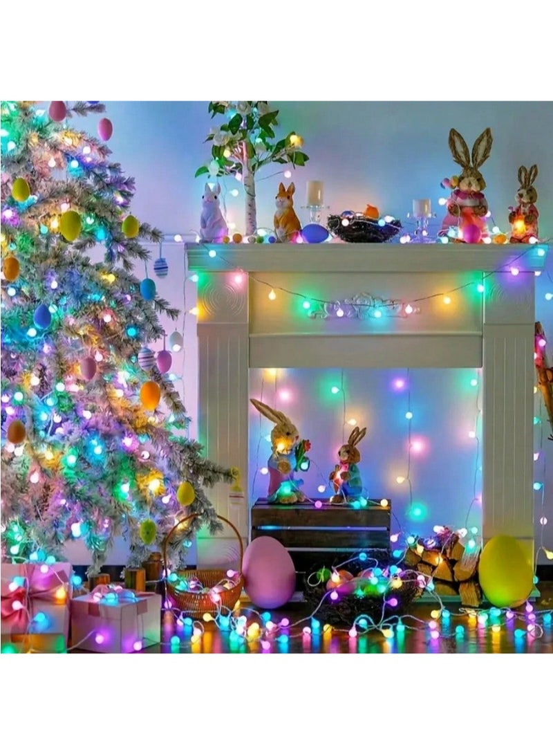 Decorative light string containing 80 small colored LEDs, 10 meters long, for celebrations - Image 1