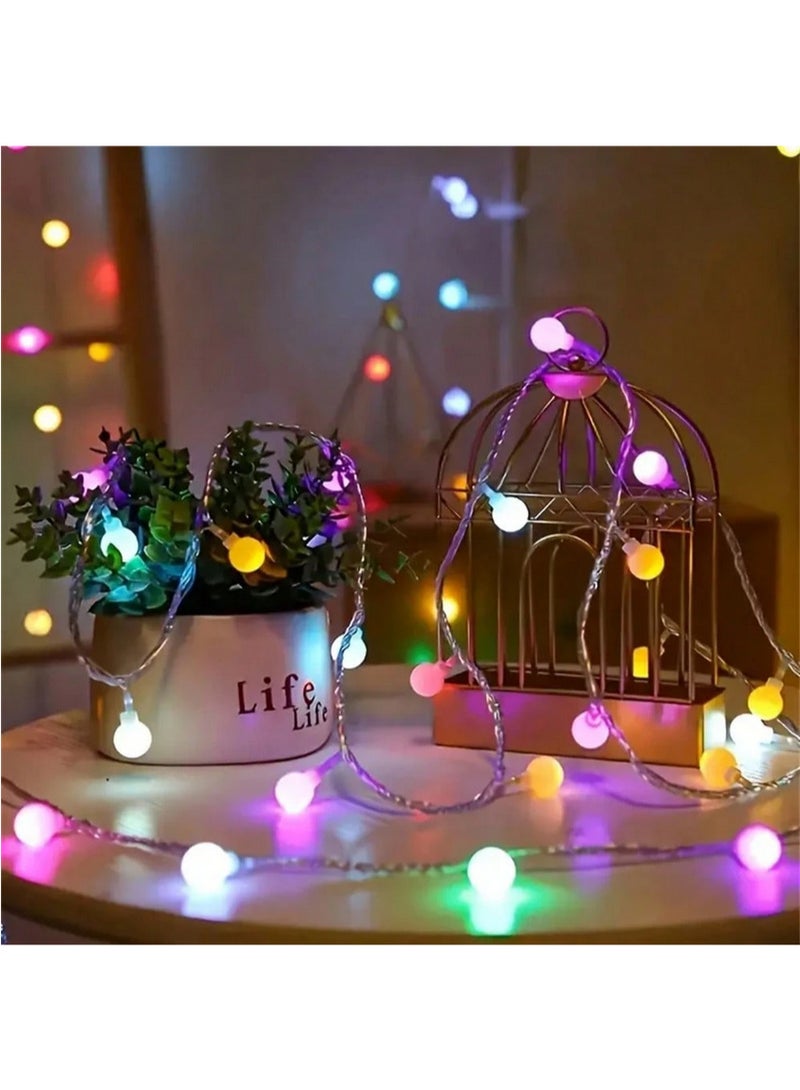 Decorative light string containing 80 small colored LEDs, 10 meters long, for celebrations - Image 4