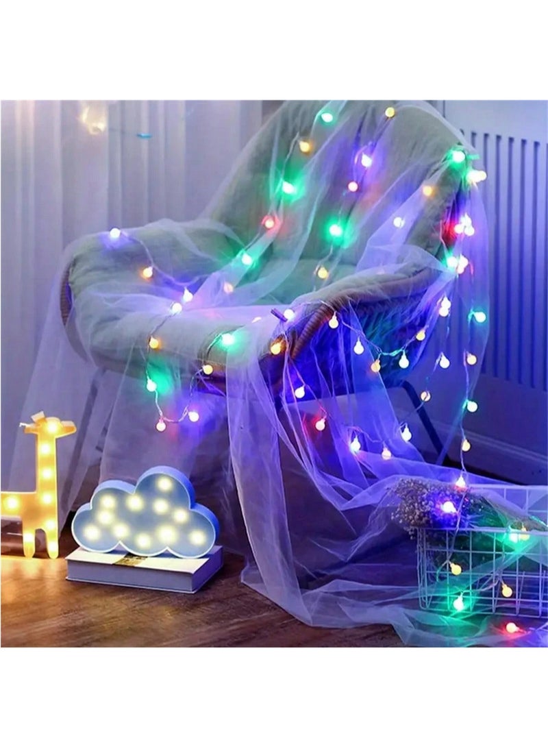 Decorative light string containing 80 small colored LEDs, 10 meters long, for celebrations - Image 3