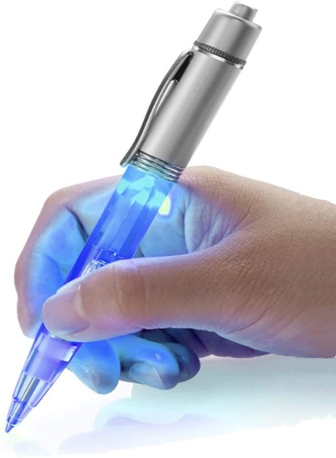 GS GLOWSEEN LED Light Up Pen, Lighted Pen With Light Tip for Writing In The Dark - Extra Batteries and Ink Cartridges Included -2 Pack -Blue - Image 3
