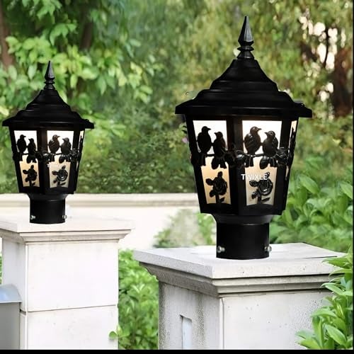 twixle Outdoor Gate Light Energy Efficient Decorative Exterior Fixture for Garden Pillars, Entry Gates, Porch, Patios, Driveway and Fence Posts Gate Lamp (TOTA Maina Without Bulb, 2, Pack) - Image 1
