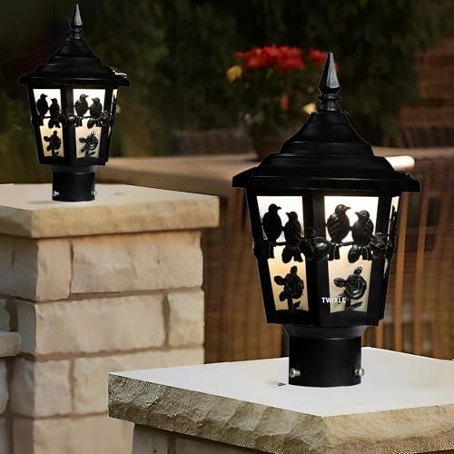 twixle Outdoor Gate Light Energy Efficient Decorative Exterior Fixture for Garden Pillars, Entry Gates, Porch, Patios, Driveway and Fence Posts Gate Lamp (TOTA Maina Without Bulb, 2, Pack) - Image 5
