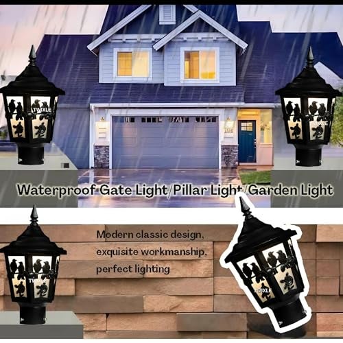 twixle Outdoor Gate Light Energy Efficient Decorative Exterior Fixture for Garden Pillars, Entry Gates, Porch, Patios, Driveway and Fence Posts Gate Lamp (TOTA Maina Without Bulb, 2, Pack) - Image 3