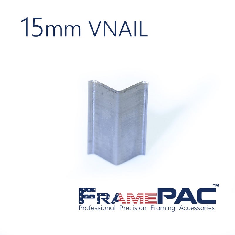 FramePac V Nails for Hardwood Picture Frames - 15mm (9/16 Inch) - [2000 V-Nail Pack  Stacked] - Universal (UNI) - Ultra Strong Vnail Wedges for Picture Framing - Joining Picture Frame Corners - Image 2
