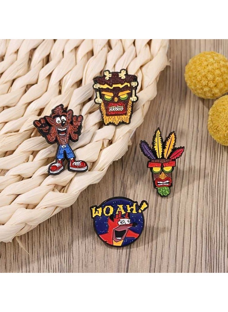 Pack of 4 Multi-Colored Metal Crash Game Characters Brooch Pin Badge - pzsku/Z996D4F1AB43D1550A54DZ/45/_/1717247174/fc9e9a31-a517-4e39-8e37-2b4760ae4de9