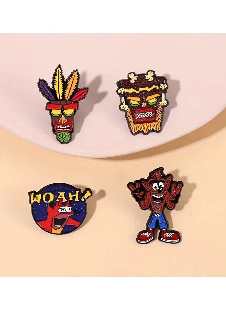 Pack of 4 Multi-Colored Metal Crash Game Characters Brooch Pin Badge - pzsku/Z996D4F1AB43D1550A54DZ/45/_/1717247185/78a8ad24-7920-476a-8d04-d13763b2a185