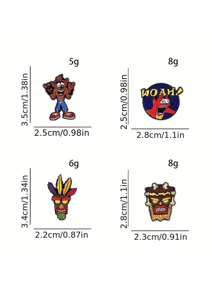 Pack of 4 Multi-Colored Metal Crash Game Characters Brooch Pin Badge - pzsku/Z996D4F1AB43D1550A54DZ/45/_/1717247216/34e8d29e-efac-4956-a664-2cbf27bfb2c9