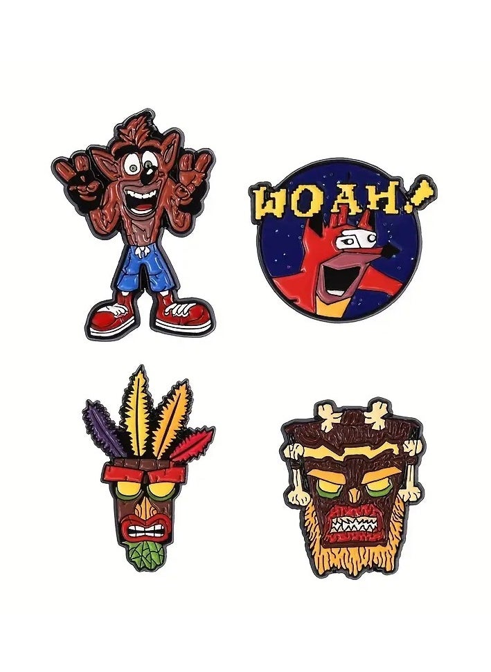 Pack of 4 Multi-Colored Metal Crash Game Characters Brooch Pin Badge - pzsku/Z996D4F1AB43D1550A54DZ/45/_/1717247216/fbe653da-111f-4483-9e57-3839c287a85e