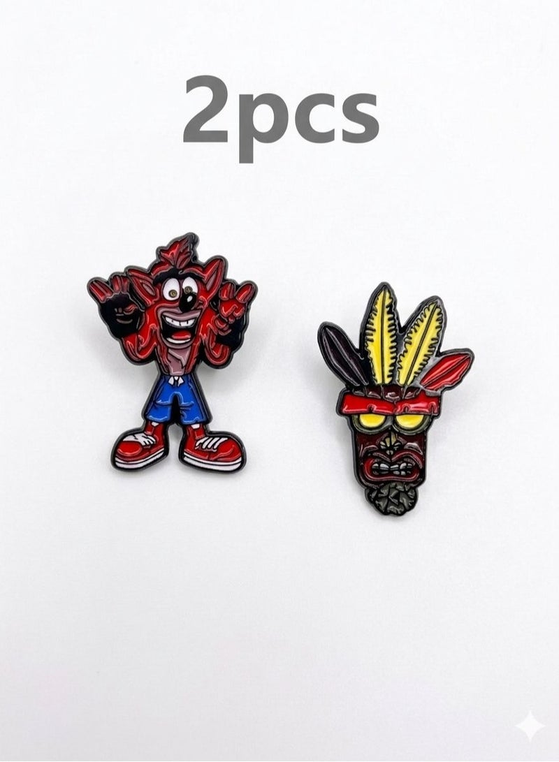 Crash A pack mobile phone sticker featuring the Crash Bandicoot metal game badge and characters. - Image 1