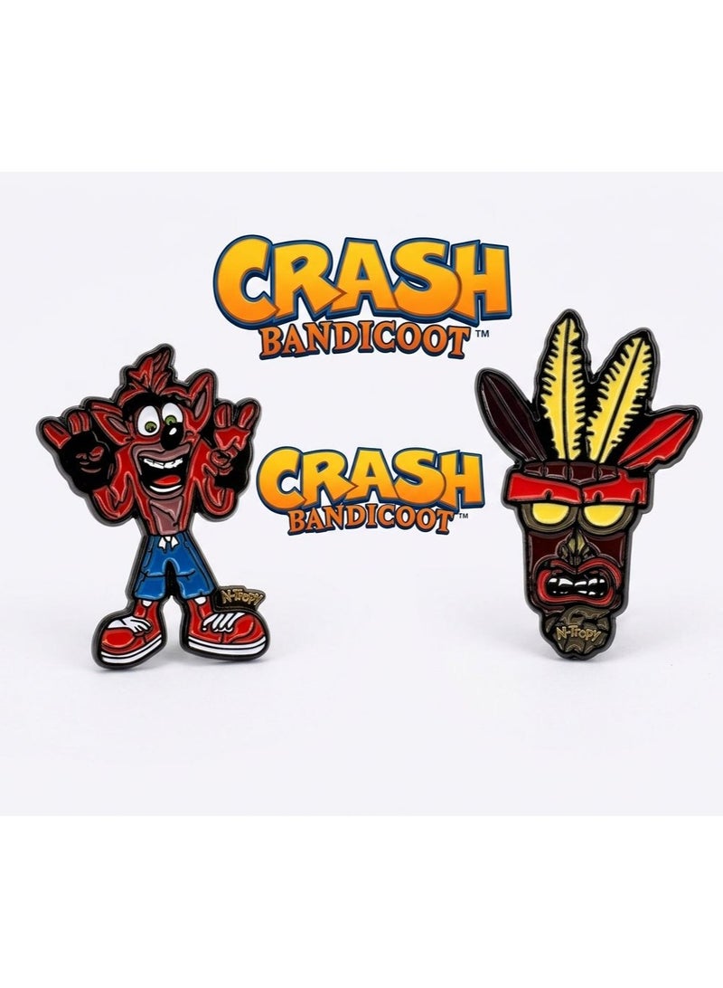 Crash A pack mobile phone sticker featuring the Crash Bandicoot metal game badge and characters. - Image 2