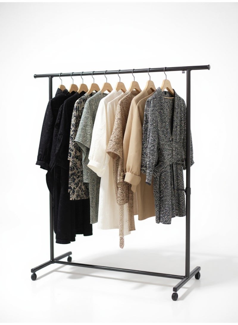 Living Iron clothes rack with wheels, black color - Image 1