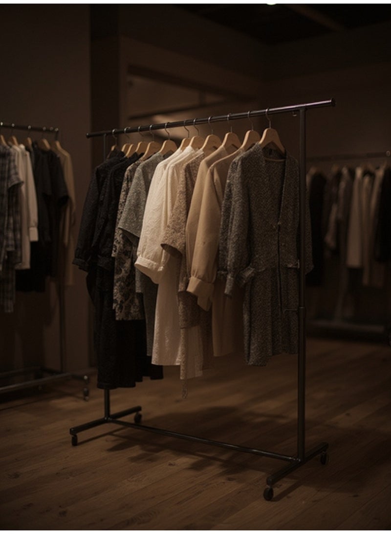 Living Iron clothes rack with wheels, black color - Image 2