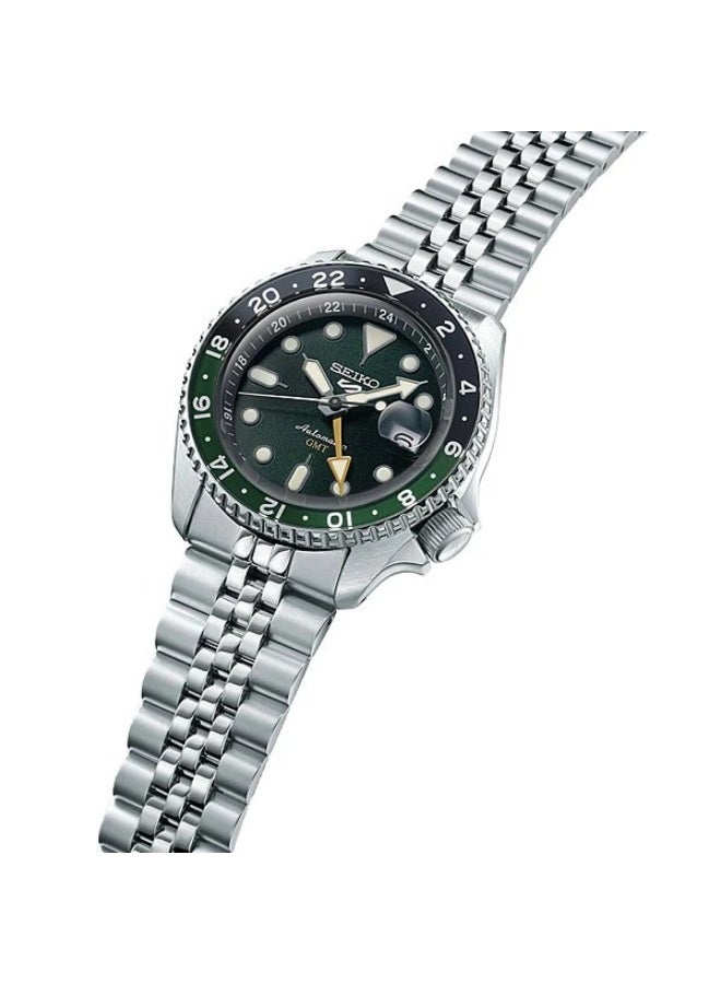 Seiko 5 Sports SKX Series GMT Men’s Watch SBSC019, 42.5mm Dark Green Dial, Silver Stainless Steel Case & Bracelet, 100 m WR - Image 2
