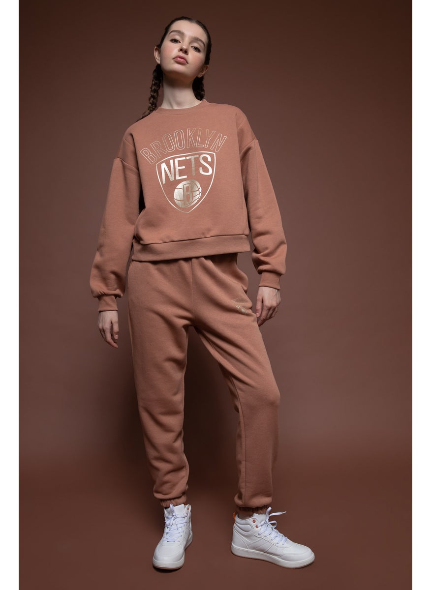 DeFacto Woman DeFactoFit Standard Fit Brooklyn Nets Licensed Sweatpants  - Image 1