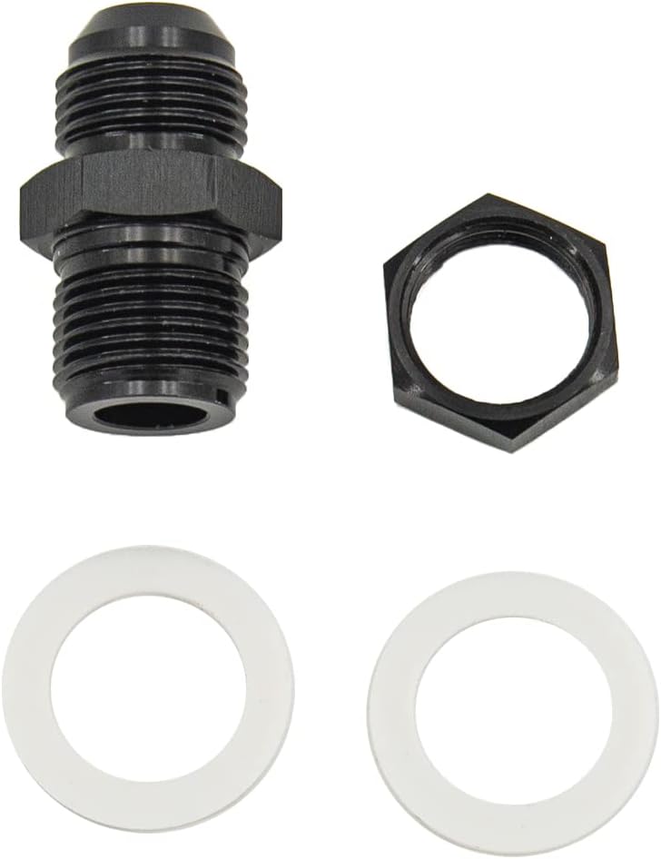 CNRAQR 10AN to 10AN Male Flare Straight Fuel Cell Bulkhead Fittings - Aluminum Black (2 Pcs) - Image 4