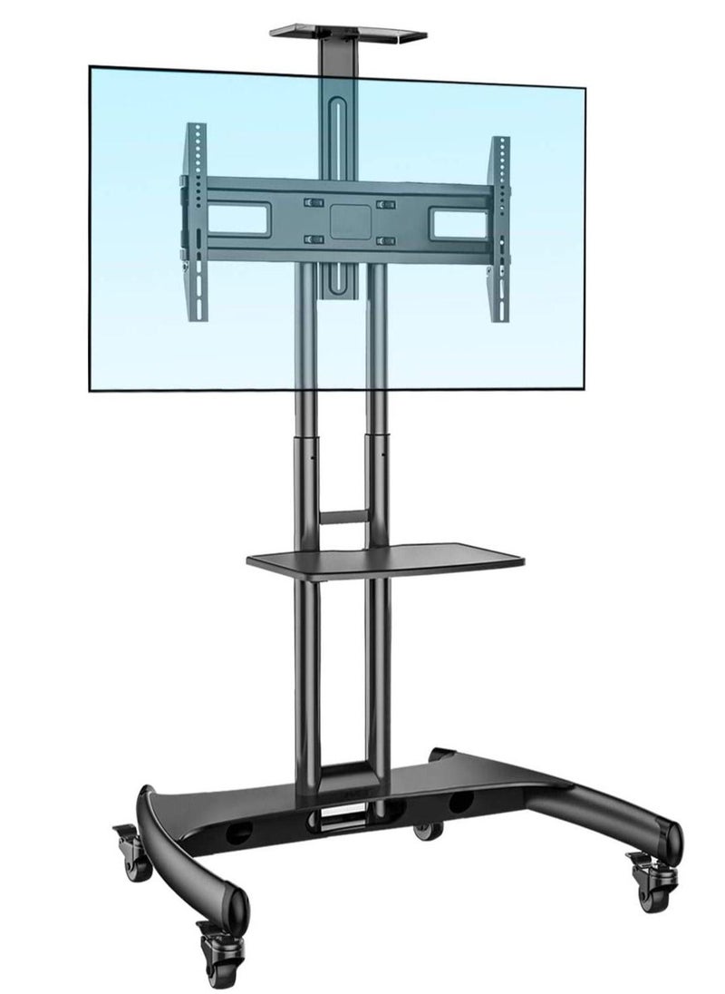 Mobile TV Stand With Lockable Wheels For 32-65 Inch TVs Black - Image 1